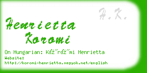 henrietta koromi business card